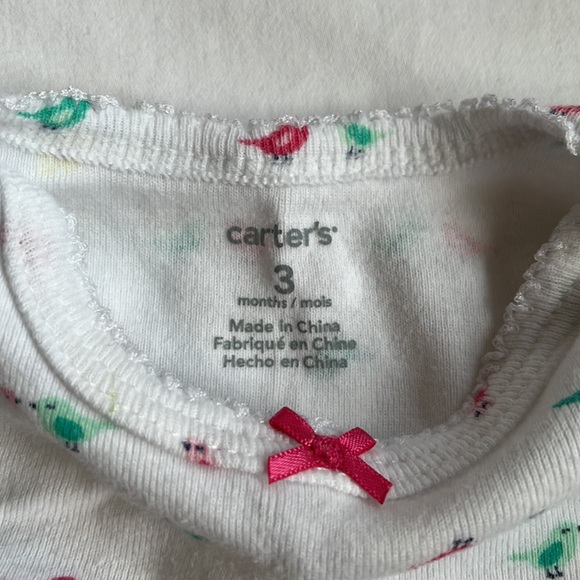 Carter’s Baby Girl’s Bundle of 3 Long Sleeve Onesies and 3 Pants Size 3 Months - Picture 6 of 16